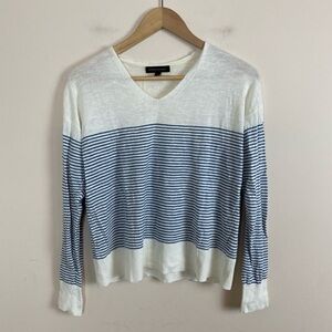 Banana Republic Linen Blend V Neck Slouchy Sweater